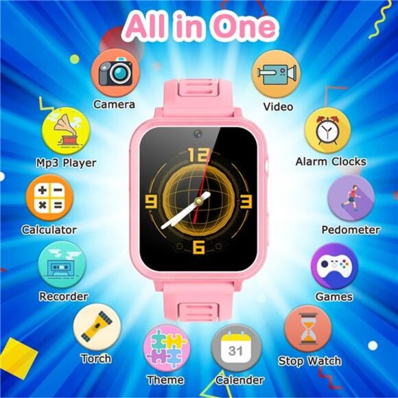 Cosjoype Kids Game Smart Watch Gift for Girls Age 6-12, 24 Puzzle Games HD - Picture 2 of 6